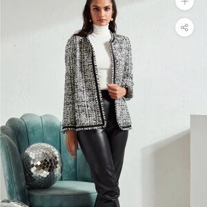 SHEIN Monochrome Tweed Blazer